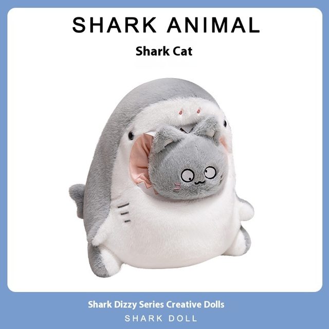 Shark-Hoodie Grumpy Cat Plush - 30cm