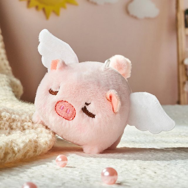 Sleepy Winged Flying Piggy Plush Clip