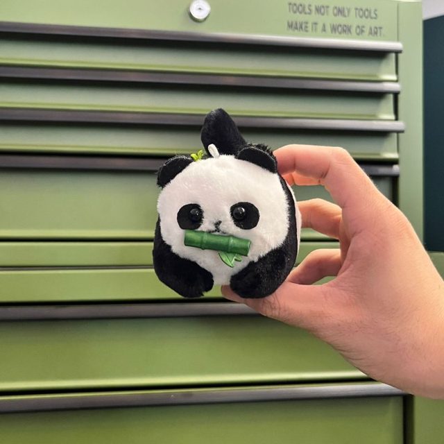 Bamboo-Munching Baby Panda Plush Clip