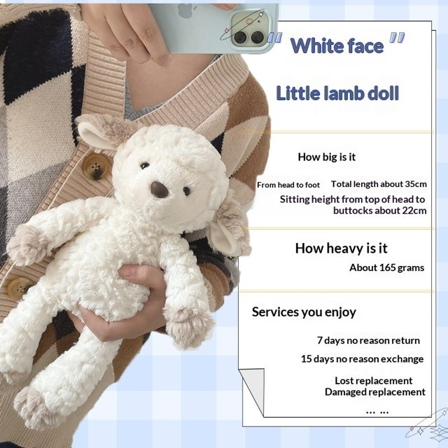 White-Face Floppy Lamb Plush 35cm