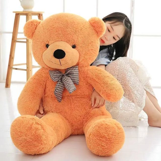 Classic Brown Teddy Bear With Plaid Bow — photo 6