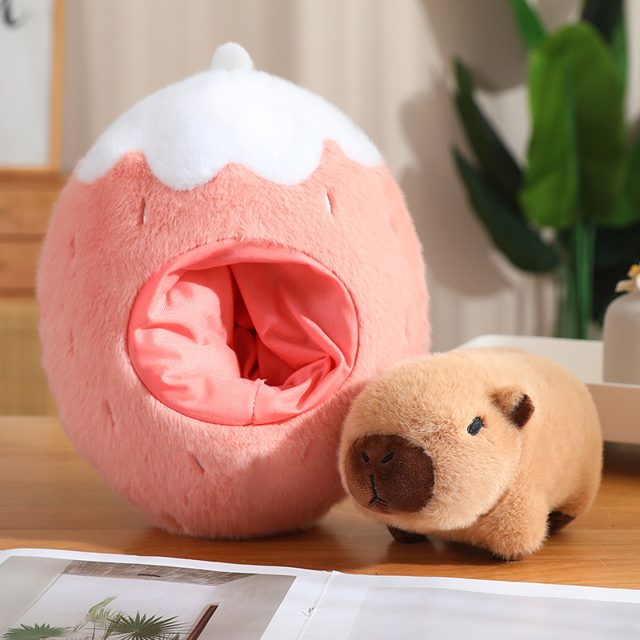 Strawberry Dome Capybara Cave Plush Set โ photo 2