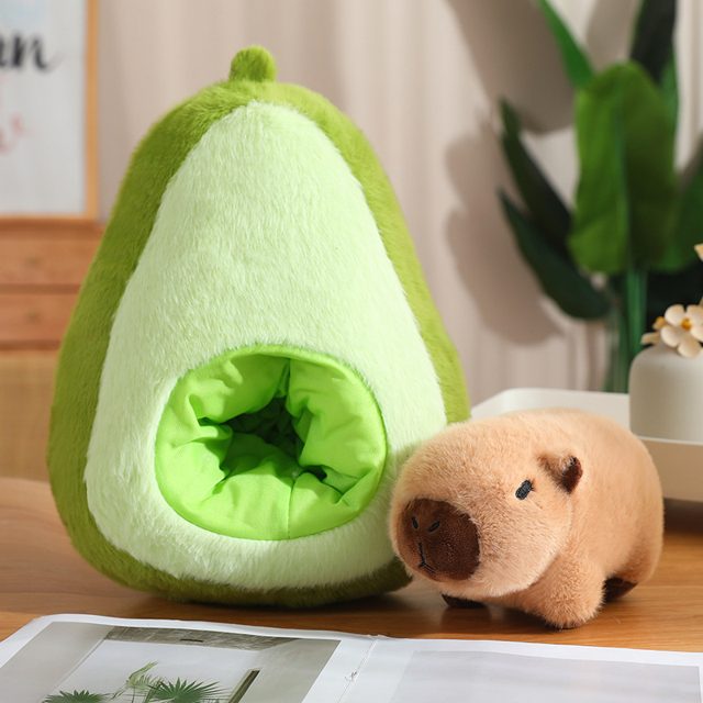 Avocado Pod Capybara Cave Plush Set
