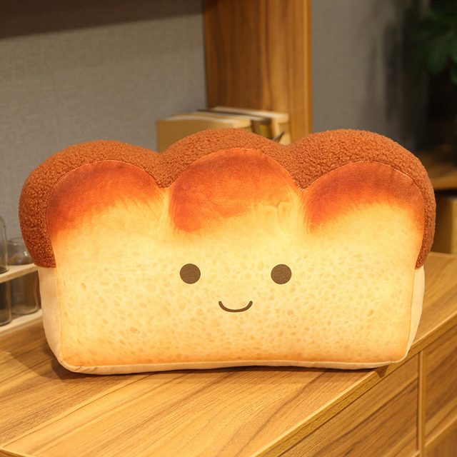 Smiley Toast Loaf Cushion Plush