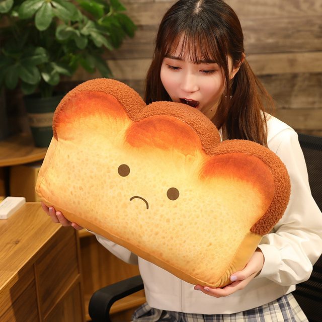 Pouty Sad Toast Loaf Cushion Plush โ photo 3