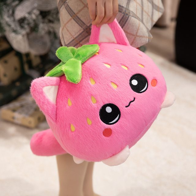 Strawberry Kitty Plush With Handle