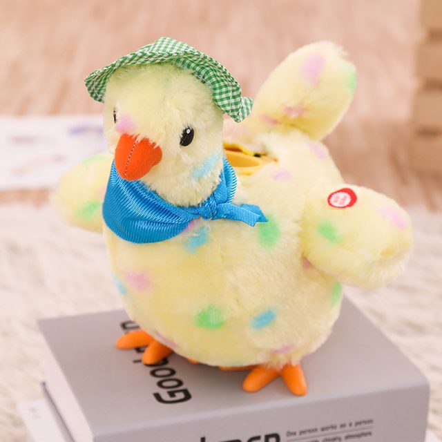Egg-Laying Musical Hen Plush (Yellow Confetti)