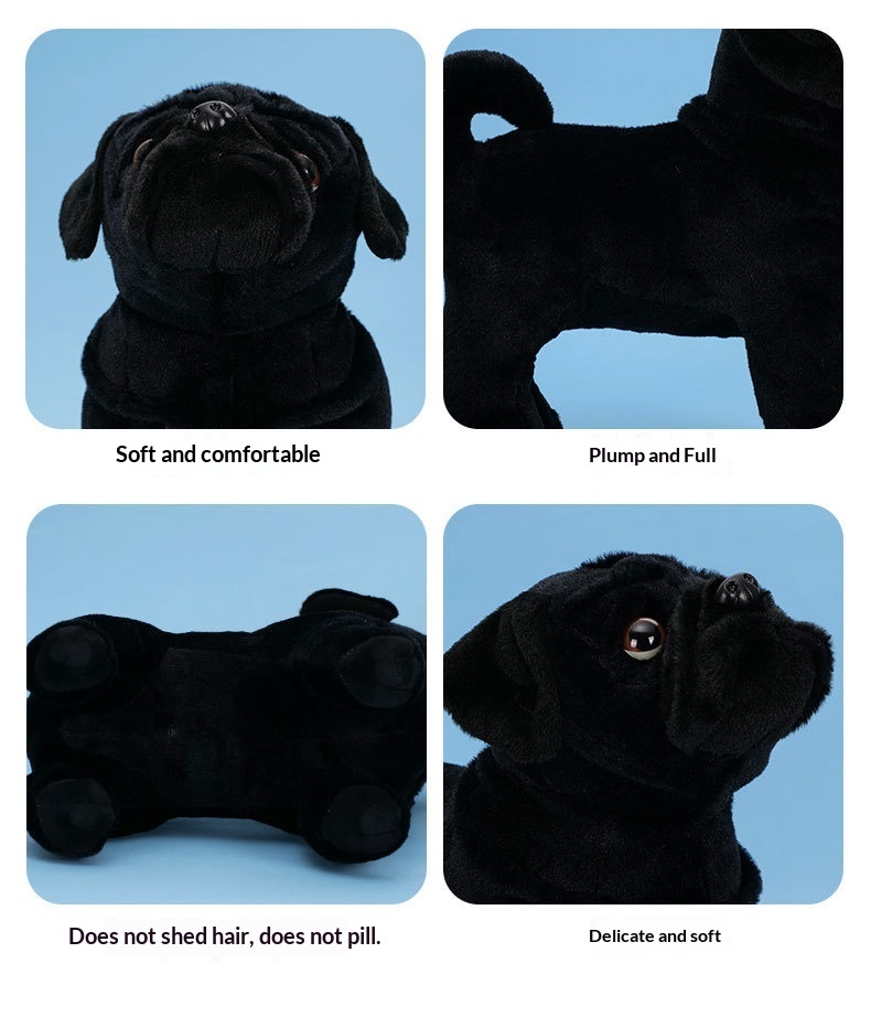 Realistic Black Pug Puppy Plush โ photo 5
