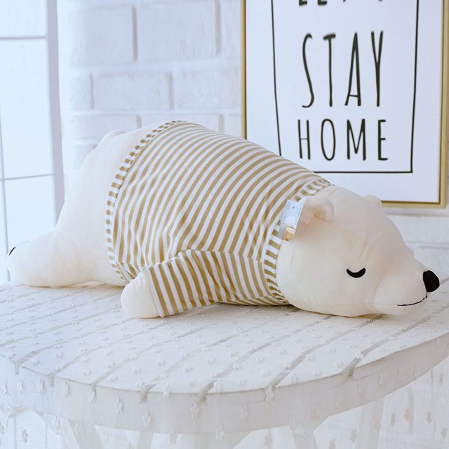 Sleepy Striped Pajama Polar Bear Plush โ photo 6