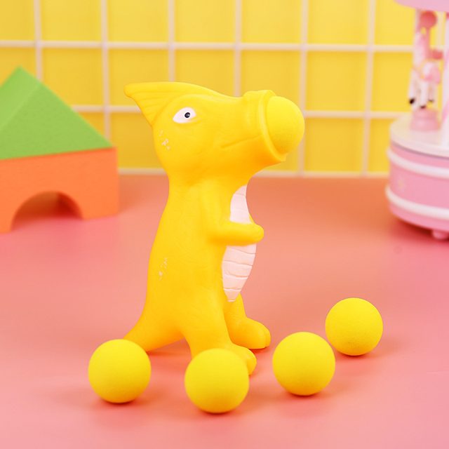 Yellow Dino Foam Ball Popper Squeeze Toy