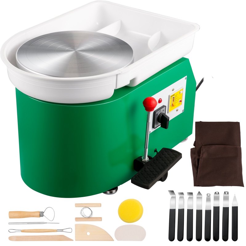 Electric Pottery Wheel, 28cm with Splash Pan & Tools