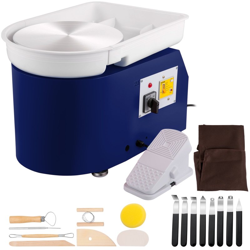 Electric Pottery Wheel with Foot Pedal & Tool Set