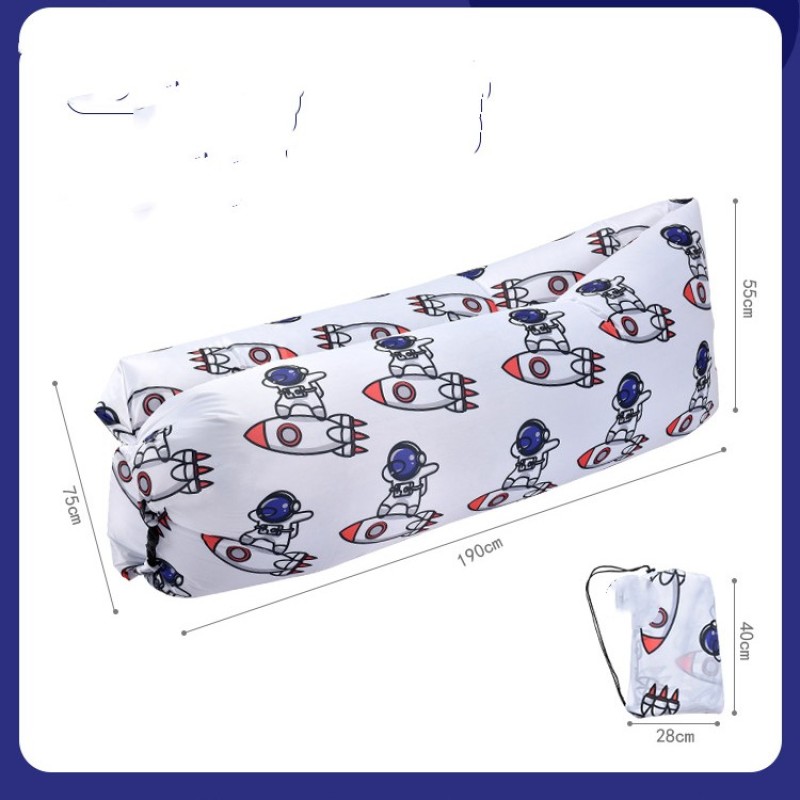 Inflatable Air Lounger Sofa with Astronaut Print