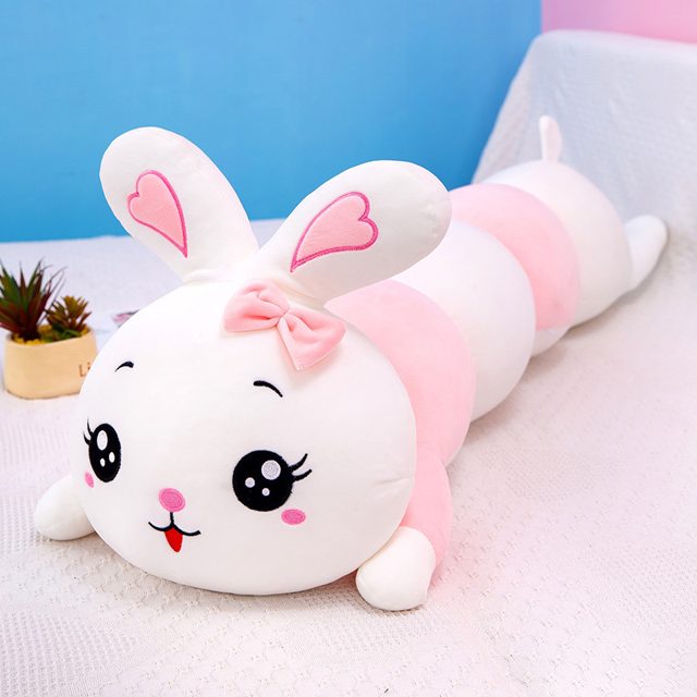 Heart-Eared Bunny Bolster Pillow Plush โ photo 4