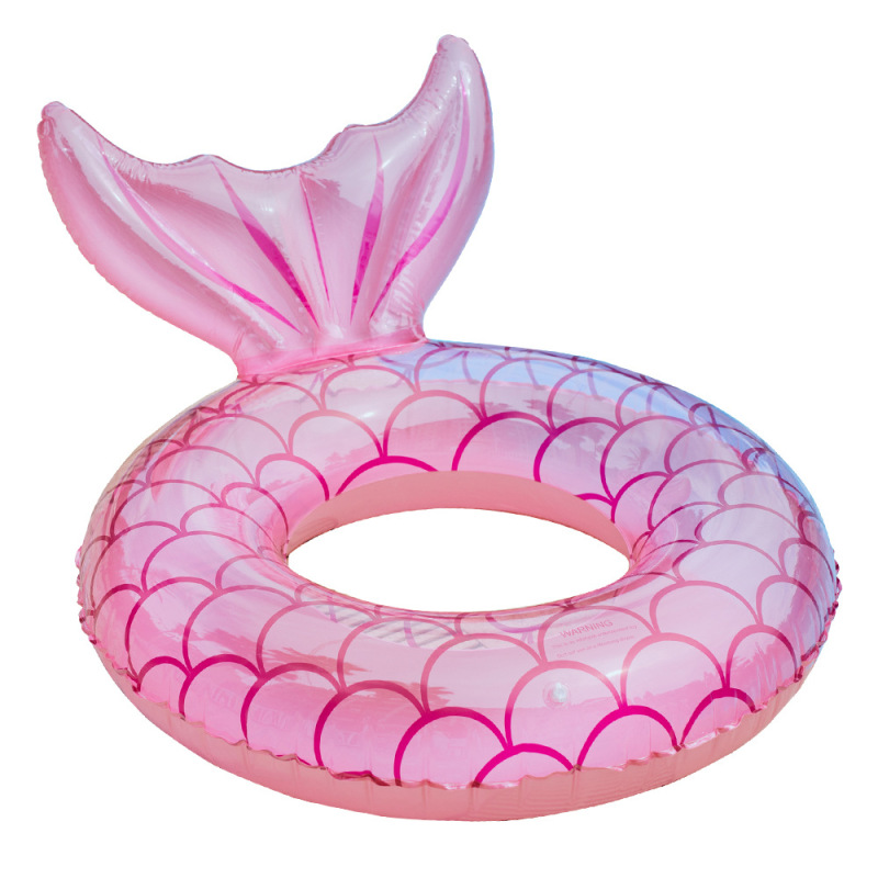 Inflatable Mermaid Tail Swim Ring, Pink