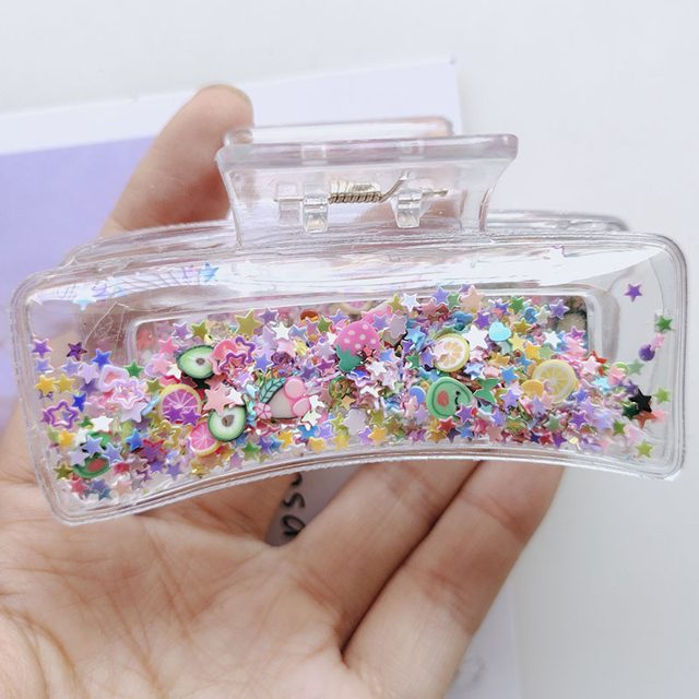 Floating Glitter Stars Liquid Hair Claw โ photo 5