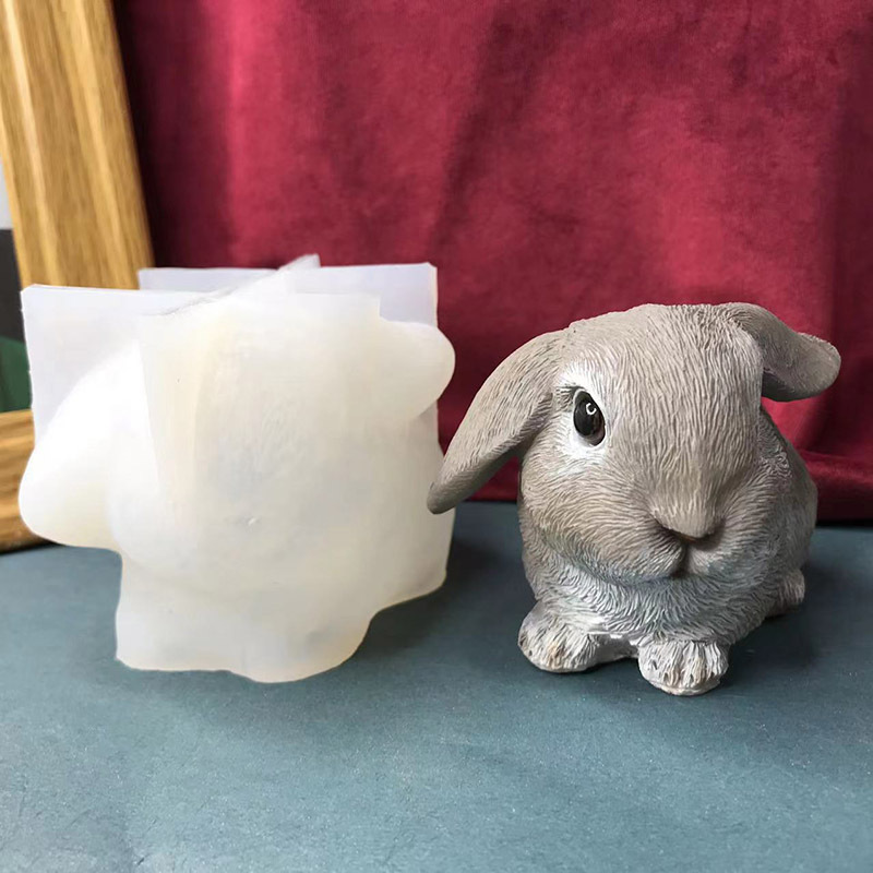 3D Sitting Rabbit Silicone Mold