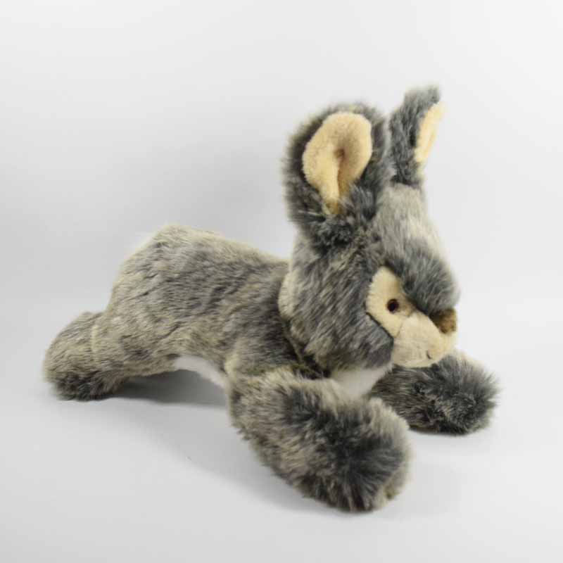 Floppy Lying Gray Wolf Pup Plush