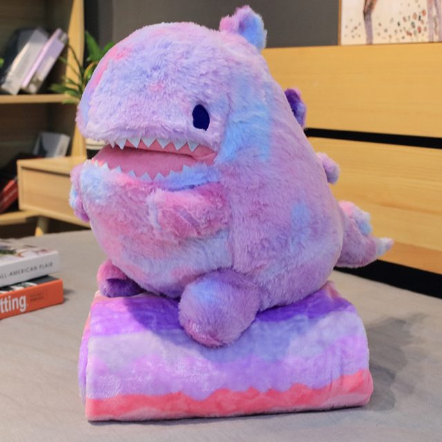 Tie-Dye Dino 2-in-1 Plush & Blanket