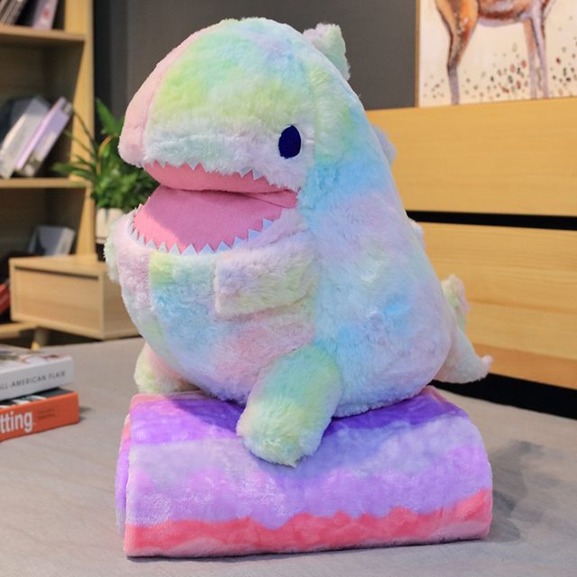 Tie-Dye Dino 2-in-1 Plush & Blanket โ photo 3