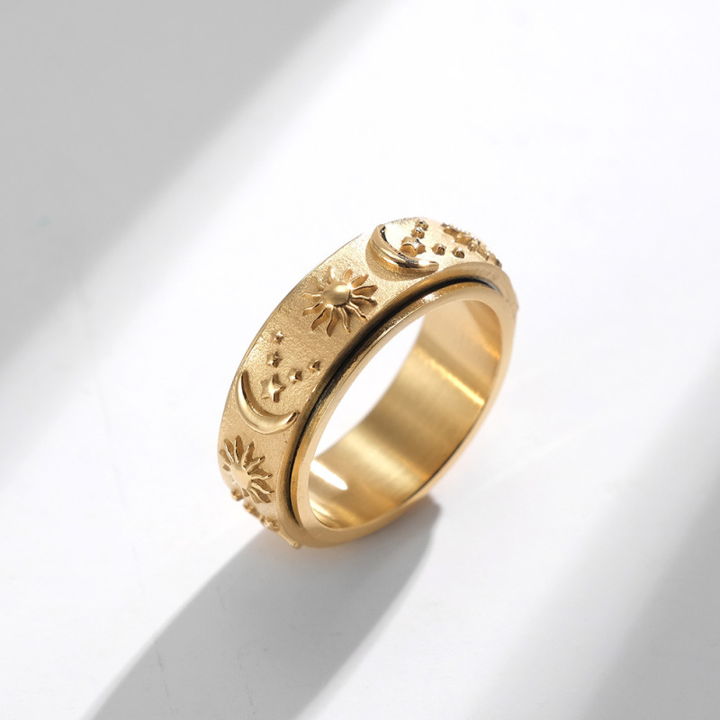Sun & Moon Spinner Anxiety Ring