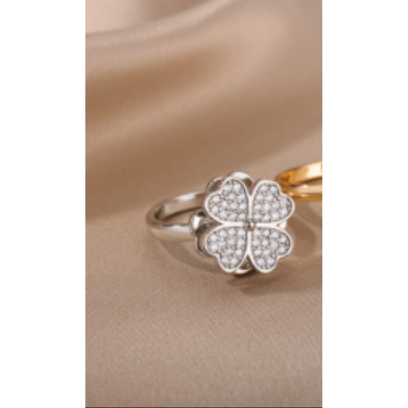 Spinning Flower Rhinestone Anxiety Ring โ photo 4
