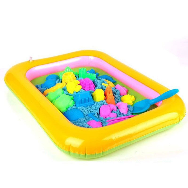 Inflatable Play Tray with Kinetic Sand & Molds