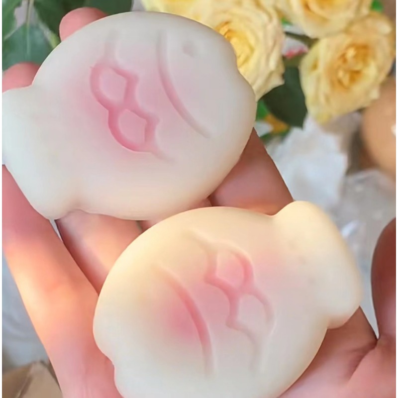 Soft Mochi Bun Squishy with Face