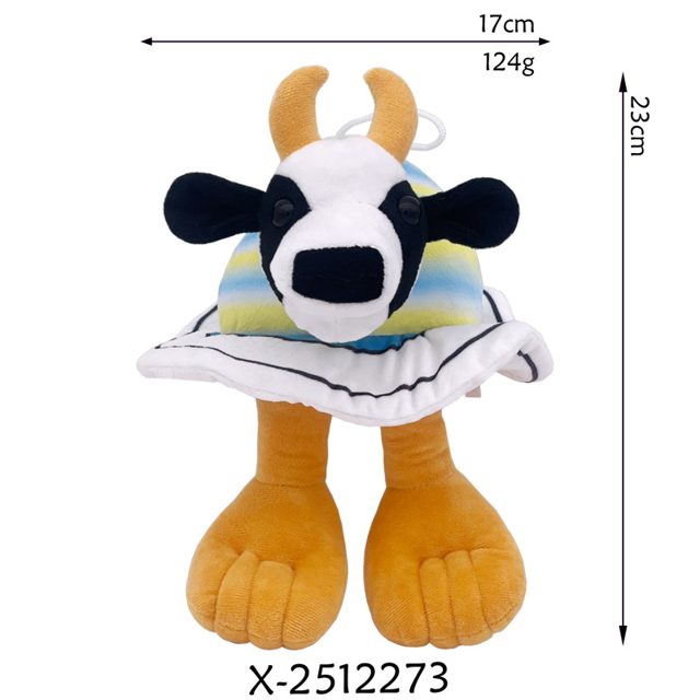 UFO Cow Plush With Striped Flying Saucer