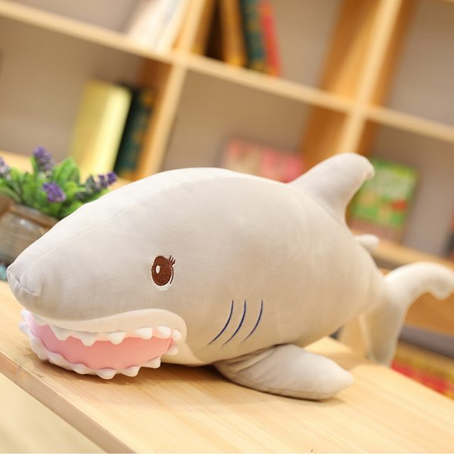 Cheeky Grey Shark Pillow Plush (120cm)