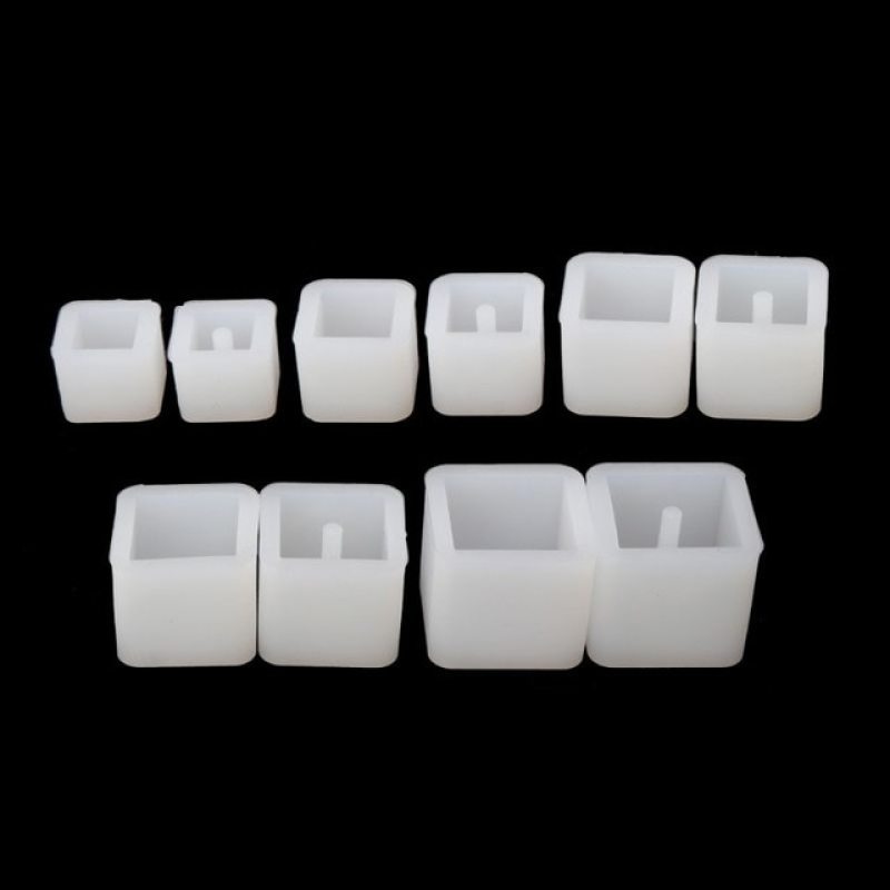 Silicone Cube Resin Casting Molds, 10-Piece Set