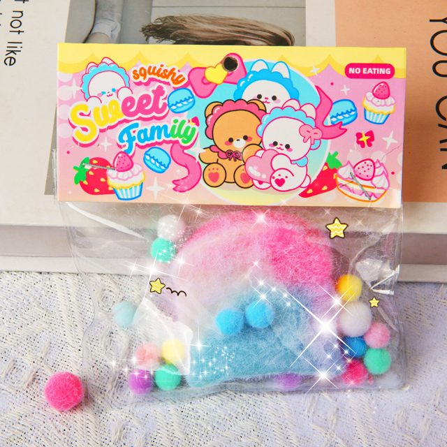 Sweet Family Fuzzy Rainbow Squishy Bag