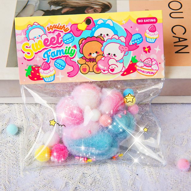 Sweet Family Fuzzy Pastel Puff Squishy Bag