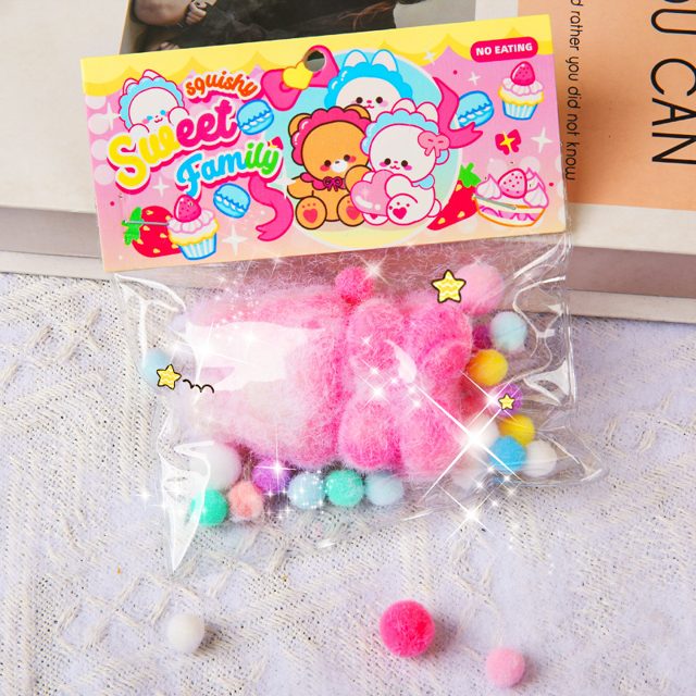 Sweet Family Fuzzy Pink Bunny Squishy Bag