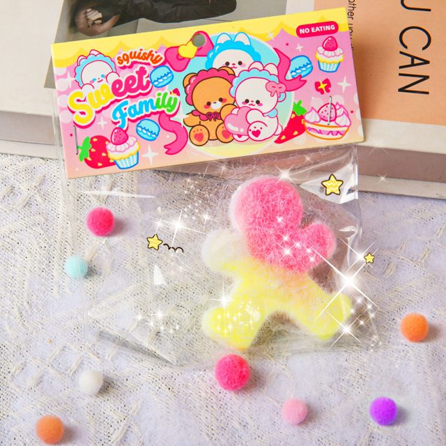 Sweet Family Fuzzy Gingerbread Man Squishy Bag