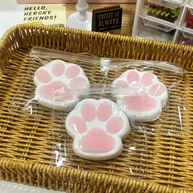 Pink Kitty Paw Mochi Squishy