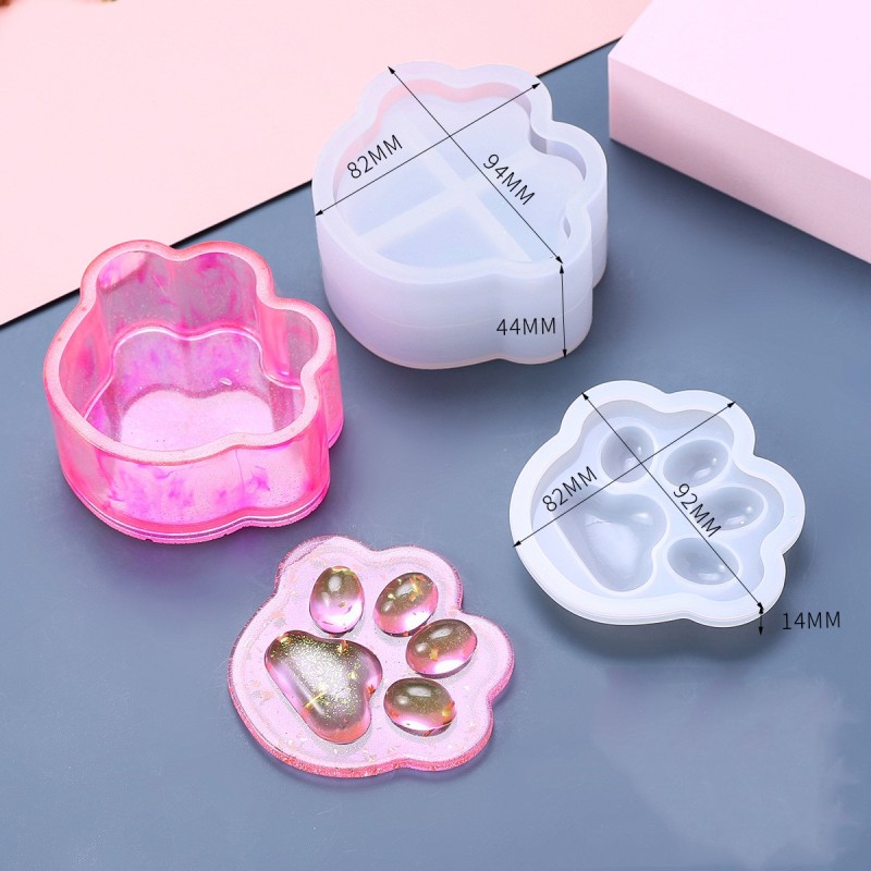 Cat Paw Trinket Dish Silicone Resin Mold Set