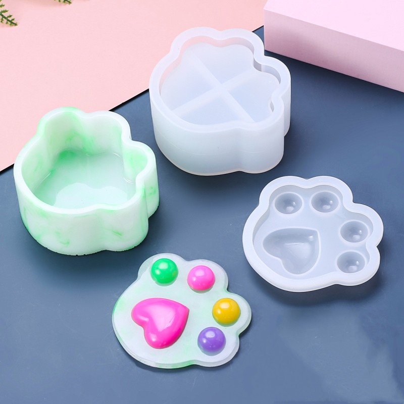 Cat Paw Trinket Dish Silicone Resin Mold Set — photo 2