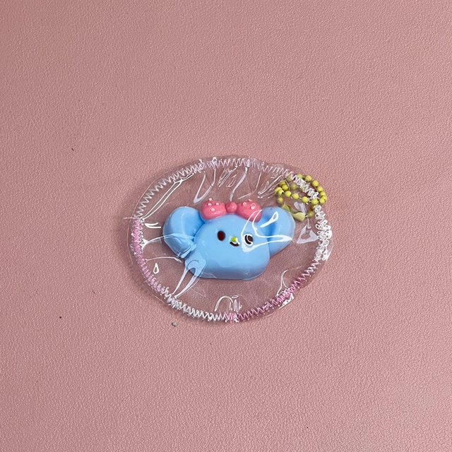 Blue Bird With a Bow Squishy Bag Charm