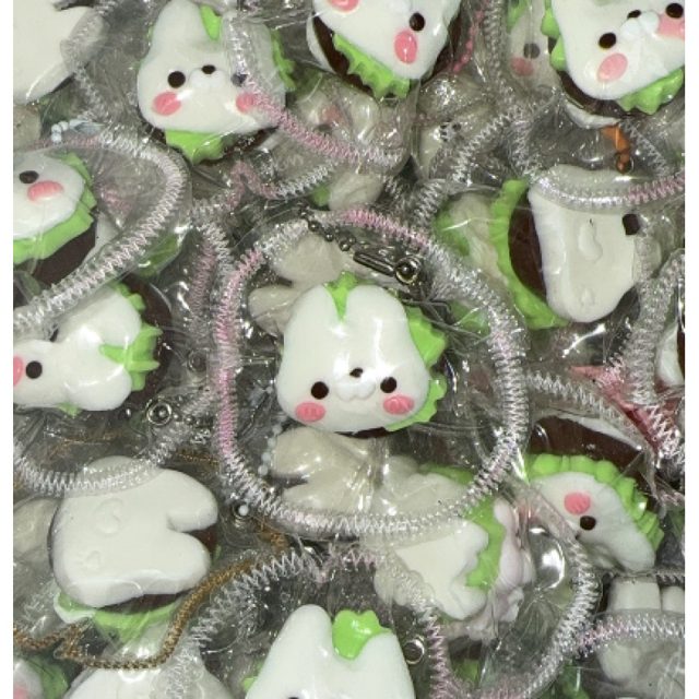 Bunny Lettuce Macaron Burger Bag Charm