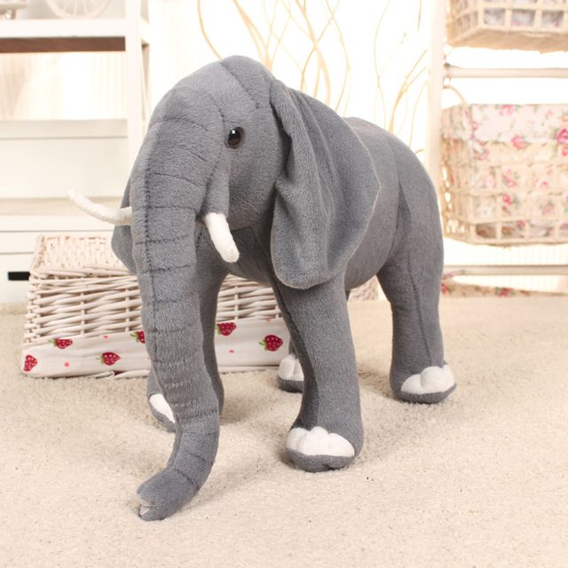 Lifelike Grey Elephant Plush โ photo 4