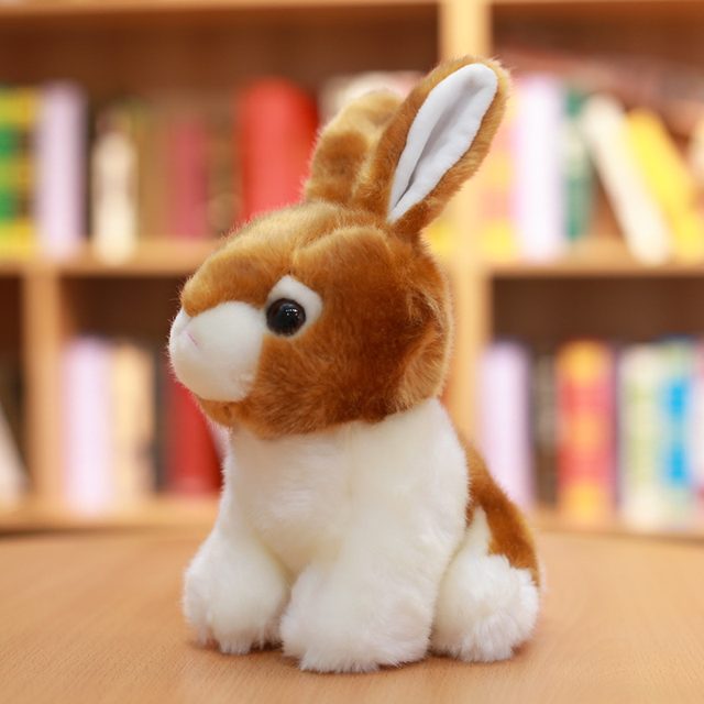 Sitting Grey & White Bunny Plush — photo 5