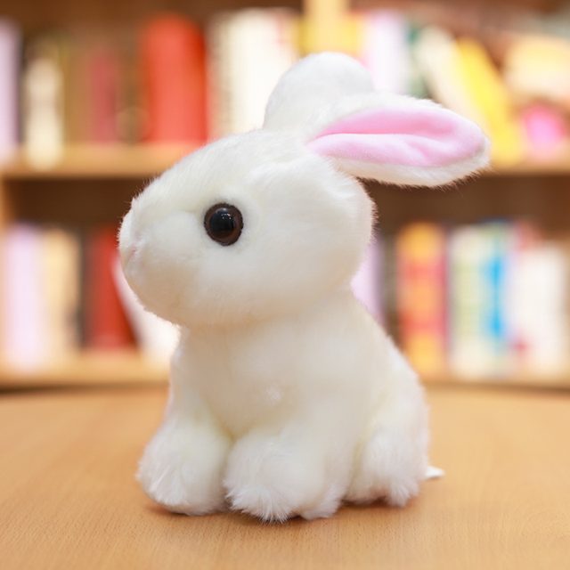 Sitting Grey & White Bunny Plush — photo 6