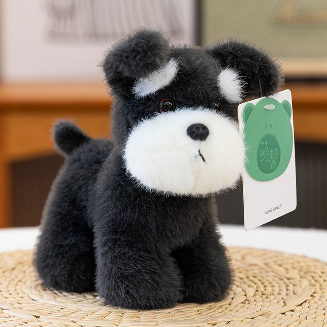 Whiskery Black Schnauzer Puppy Plush