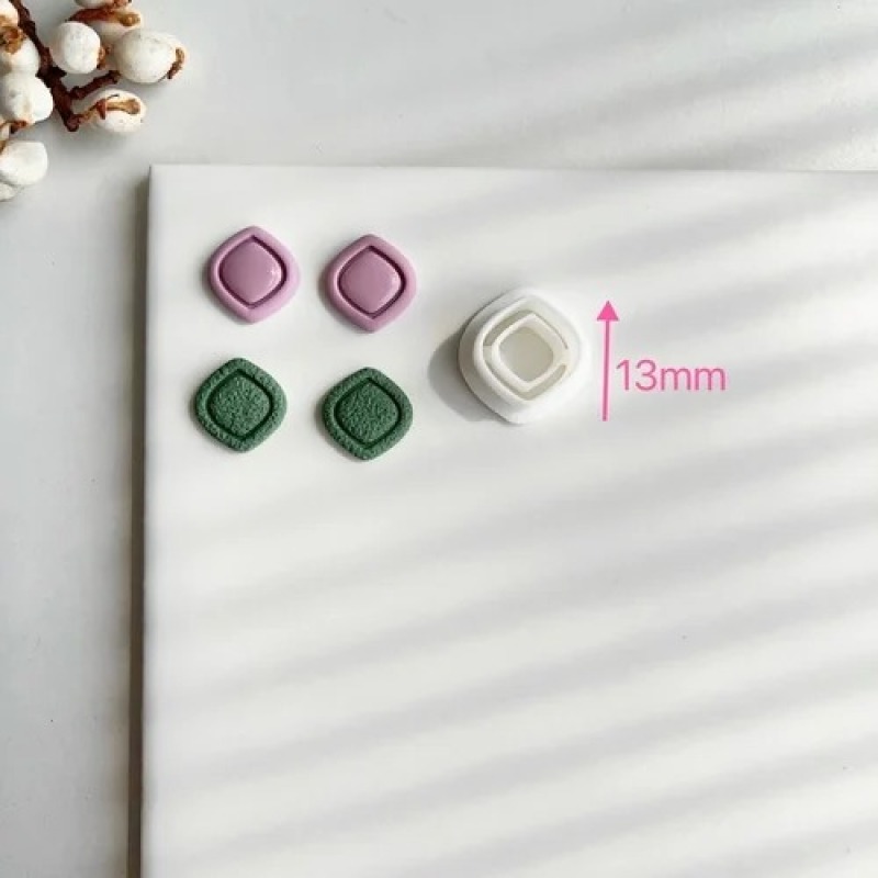 Round Bezel Stud Earring Polymer Clay Mold, 13mm โ photo 2
