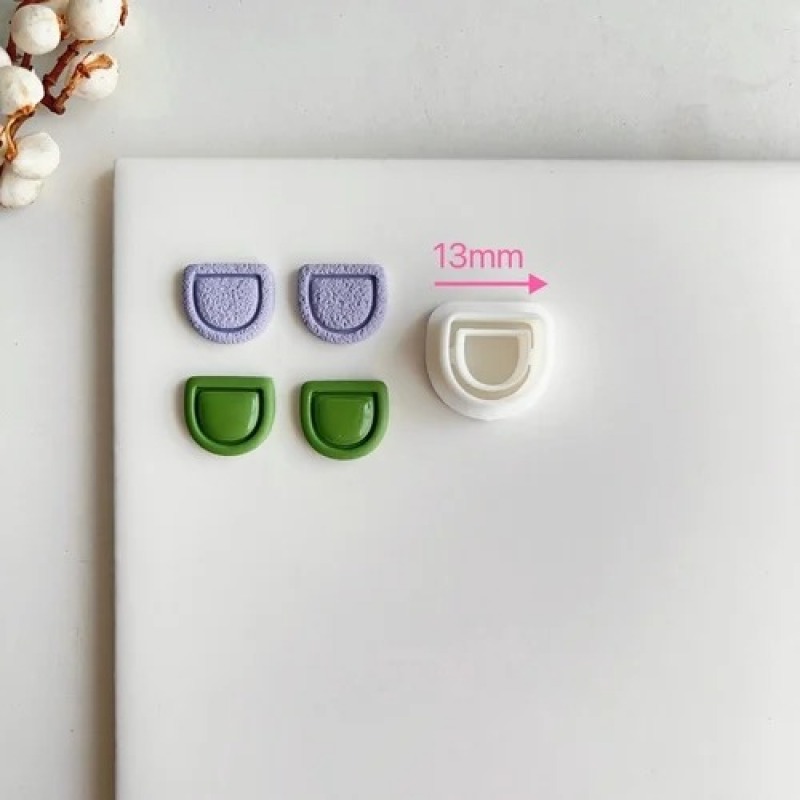 Round Bezel Stud Earring Polymer Clay Mold, 13mm โ photo 3