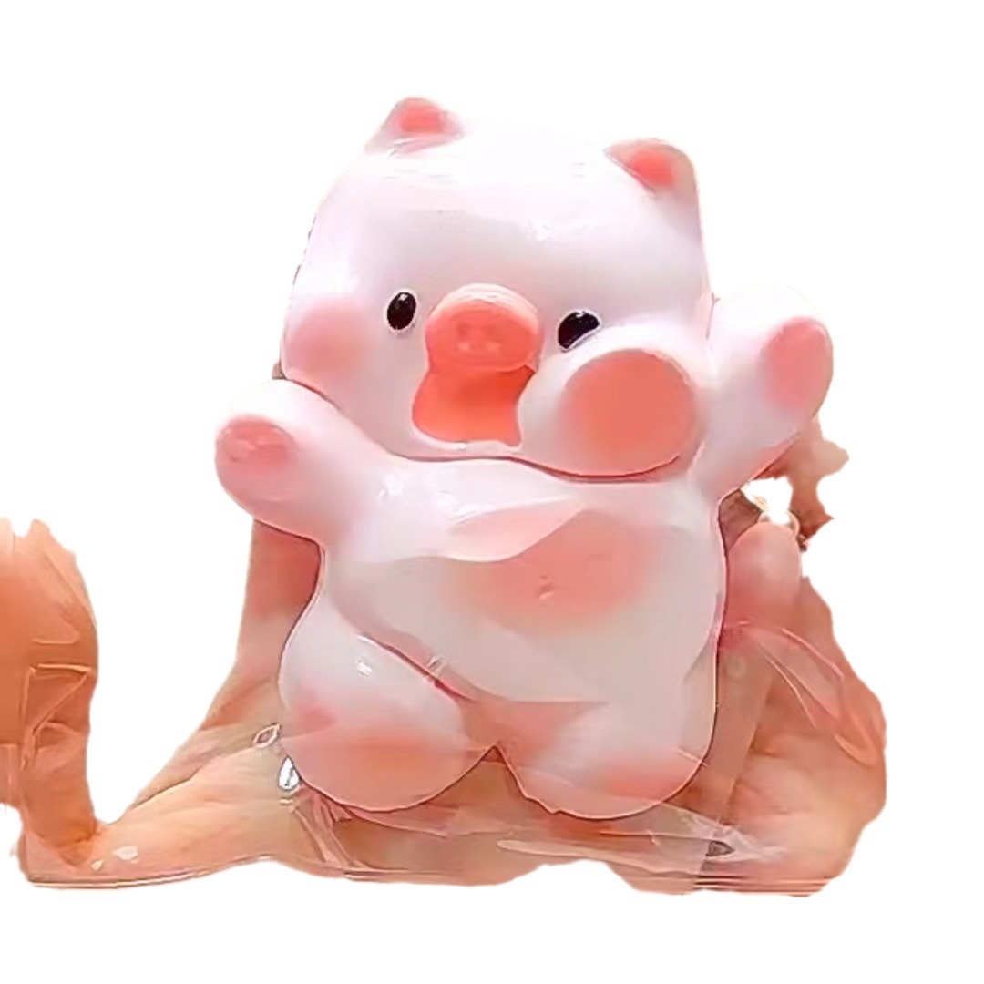 Waving Pink Piggy Squishy