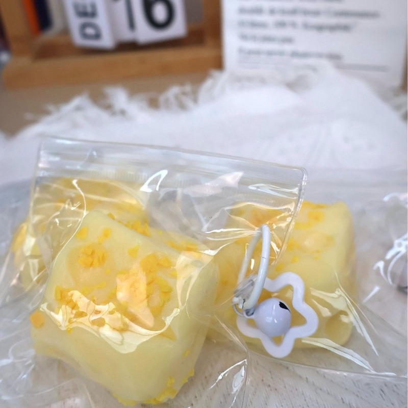 Lemon Cake Cube Slow-Rise Squishy Charm