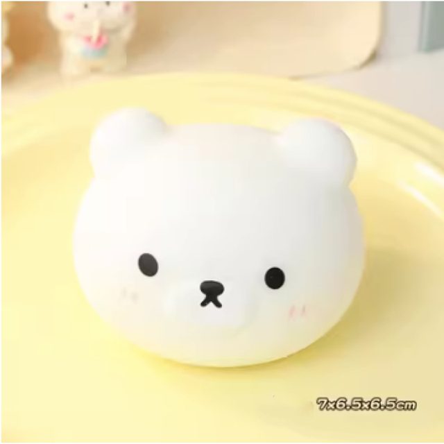 Little White Bear Head Squishy