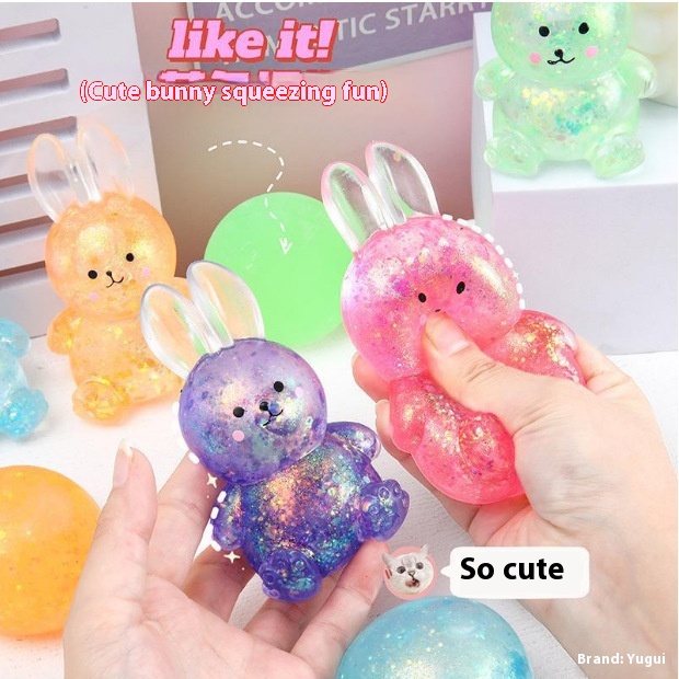 Glitter Jelly Bunny Squishy (Assorted Colors) โ photo 2